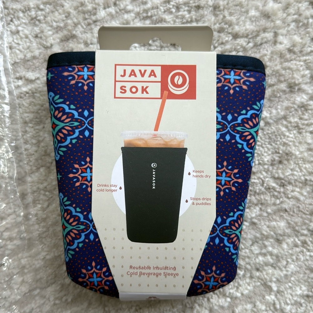NEW Sok It JavaSok Iced Coffee & Cold Soda Insulated Neoprene Cup Sleeve